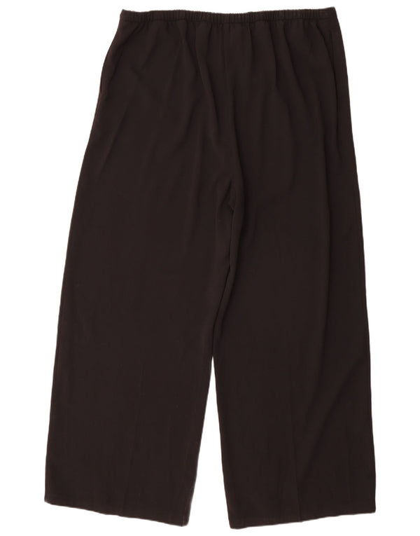 Calça feminina Marks & Spencer com pernas largas UK 20 2XL W42 L30 poliéster preto