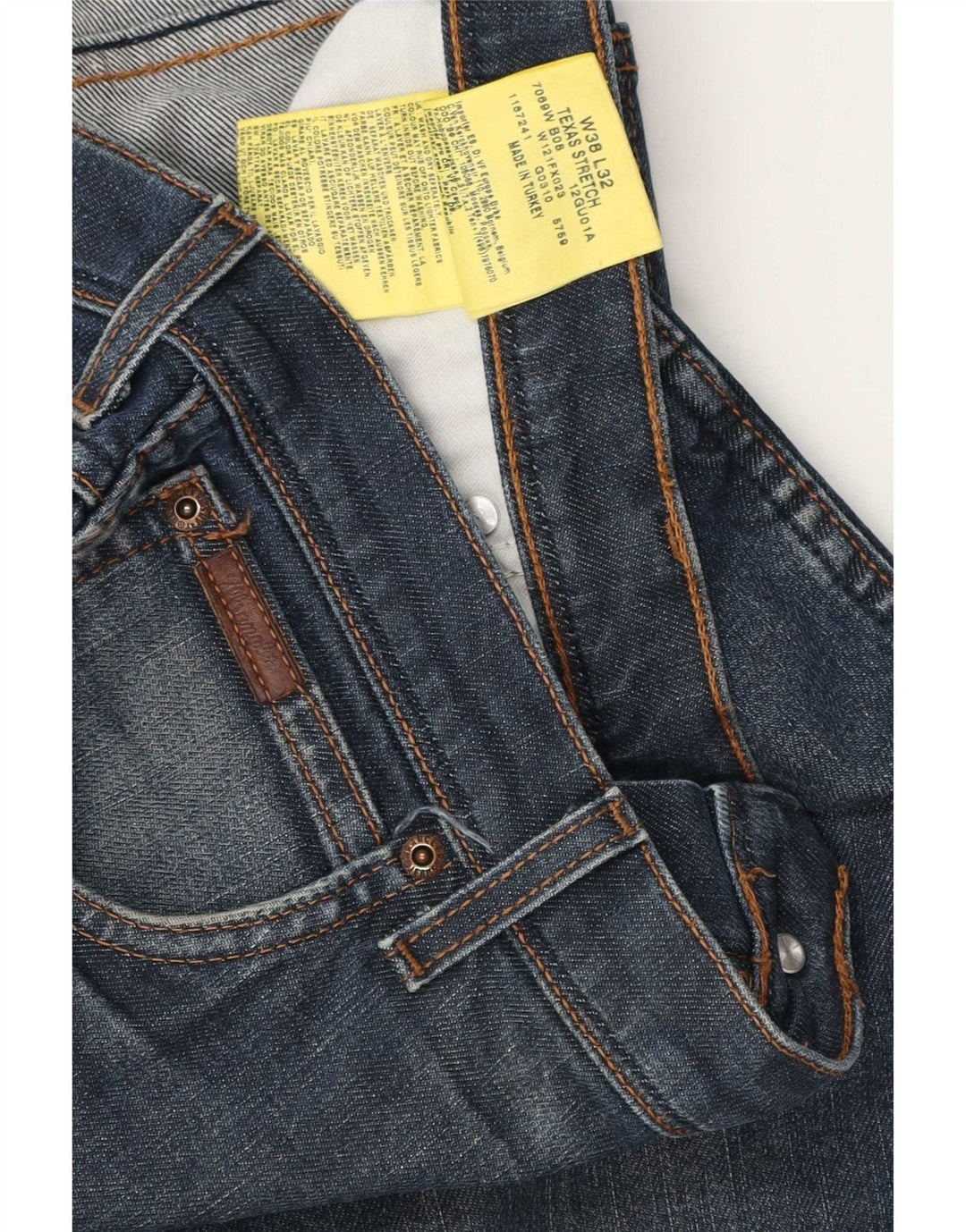 Wrangler Masculino Texas Stretch Straight Jeans W38 L29 Azul Algodão