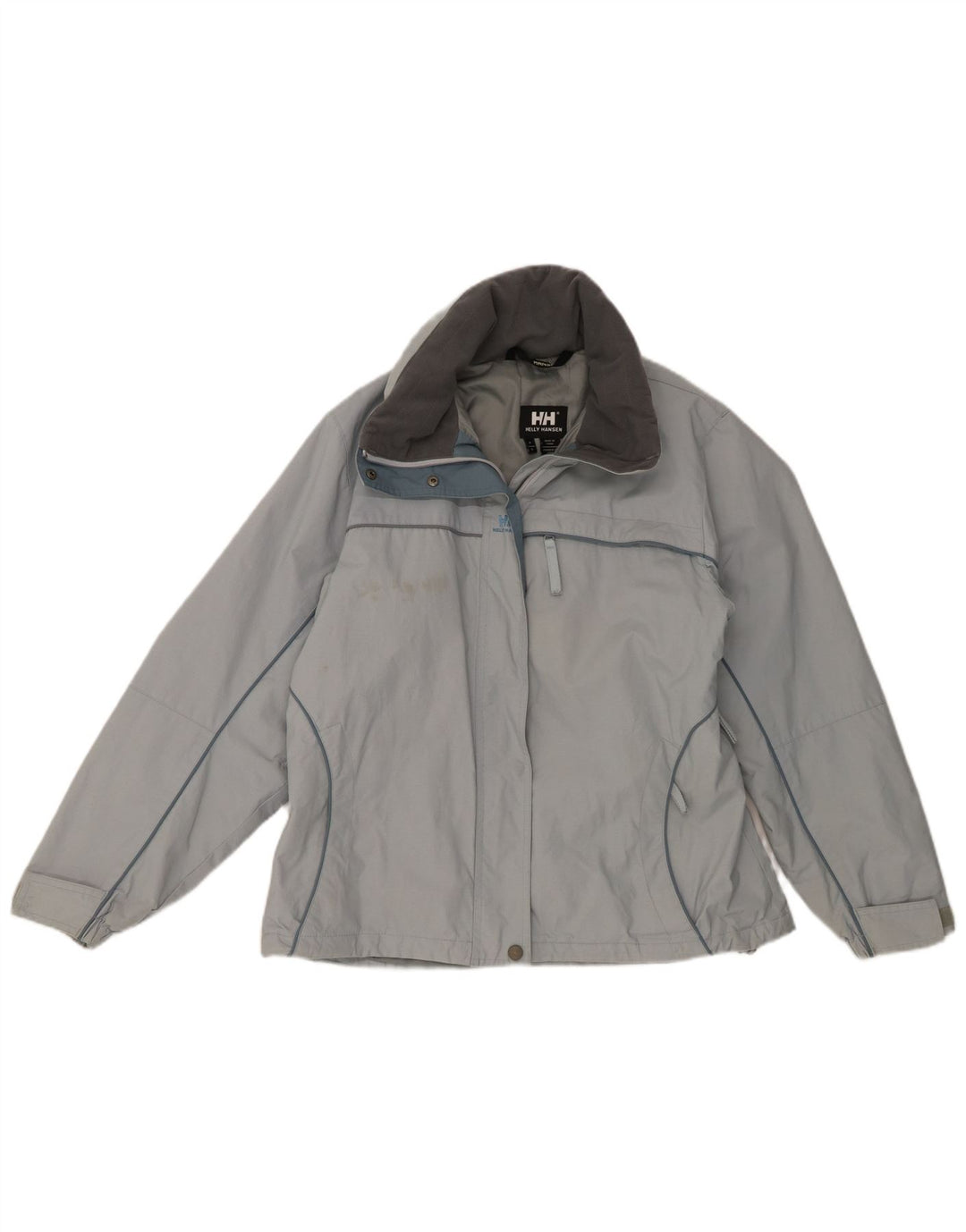 Jaqueta corta-vento feminina HELLY HANSEN com capuz Reino Unido 14 nylon azul médio