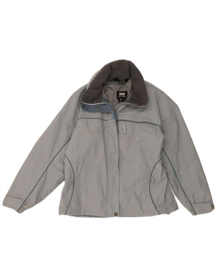 Jaqueta corta-vento feminina HELLY HANSEN com capuz Reino Unido 14 nylon azul médio
