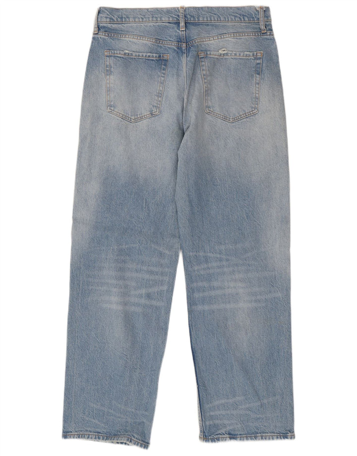 ZARA Jeans Soltos Femininos EU 42 Grande W32 L31 Azul