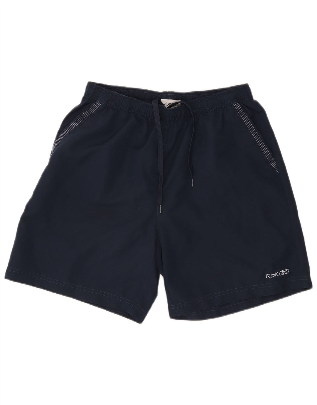 Shorts esportivos masculinos Reebok grande poliéster azul marinho