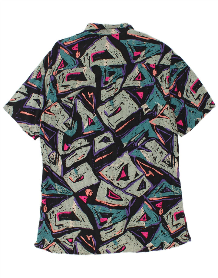 Camisa masculina PIAZZA ITALIA moda praia grande geométrica multicolorida
