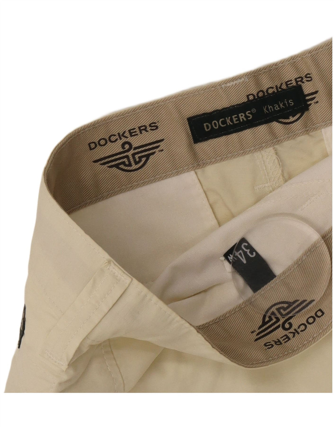 Dockers Mens Khakis Cargo Shorts W34 Grande Algodão Bege