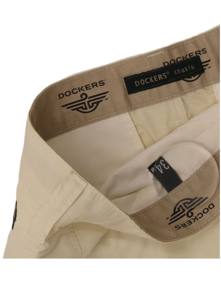 Dockers Mens Khakis Cargo Shorts W34 Grande Algodão Bege