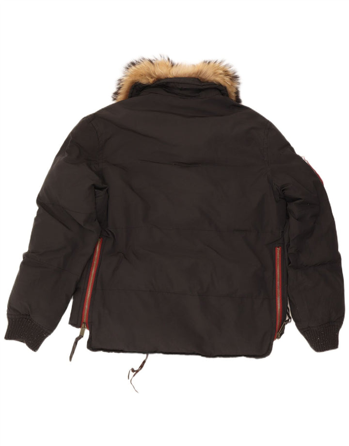 Jaqueta acolchoada masculina Dsquared IT 52 XL preto colorblock algodão