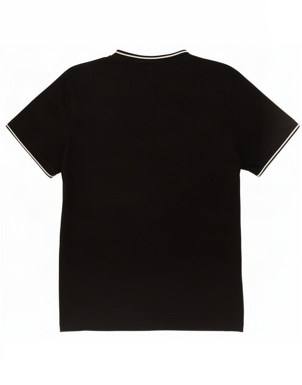 Camiseta masculina Fred Perry de algodão preto médio