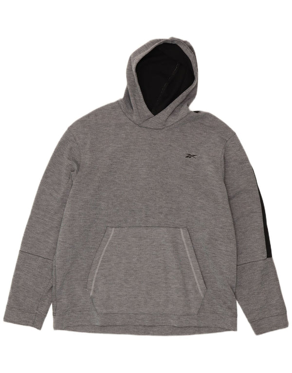 Reebok Mens Hoodie Jumper XL Cinza Colourblock Poliéster