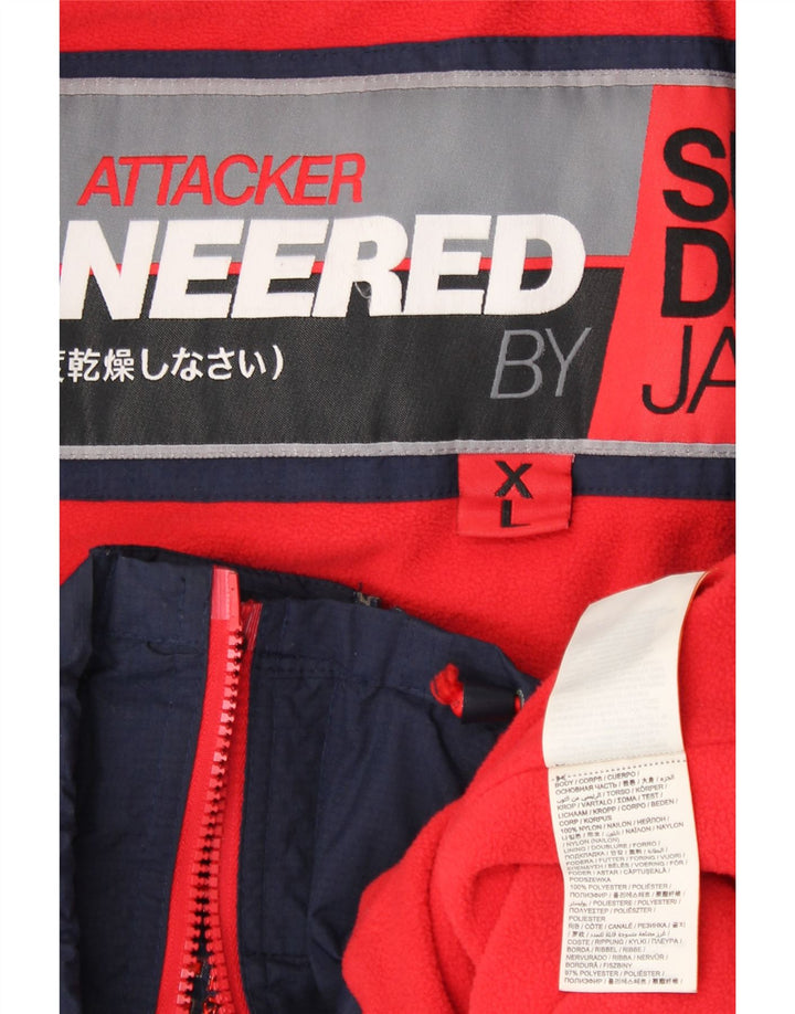 Jaqueta corta-vento feminina SUPERDRY UK 18 XL azul marinho nylon