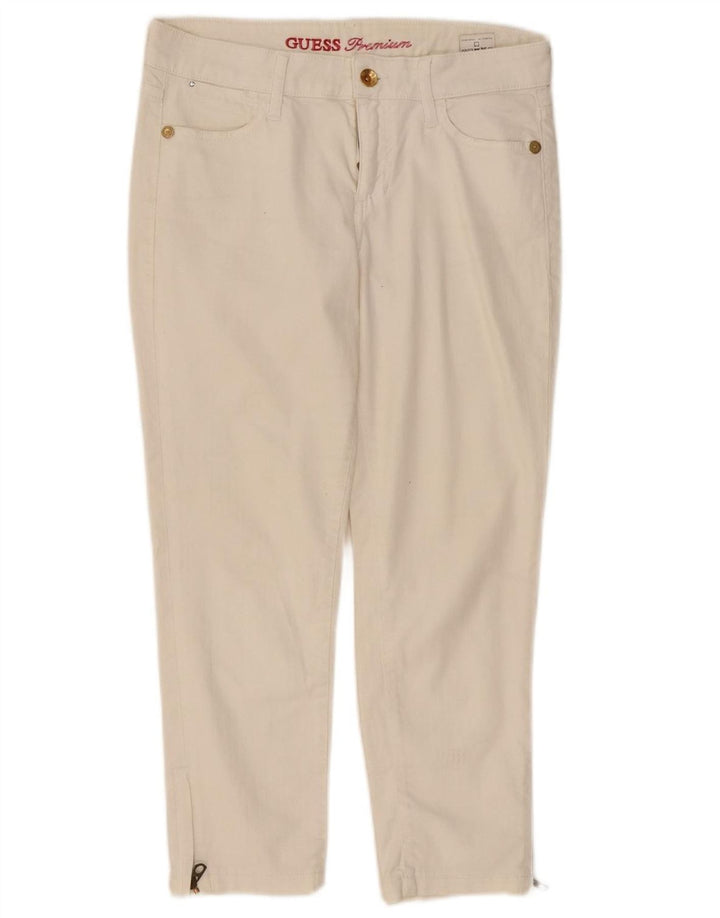 Calça feminina slim cropped GUESS W31 L24 algodão branco