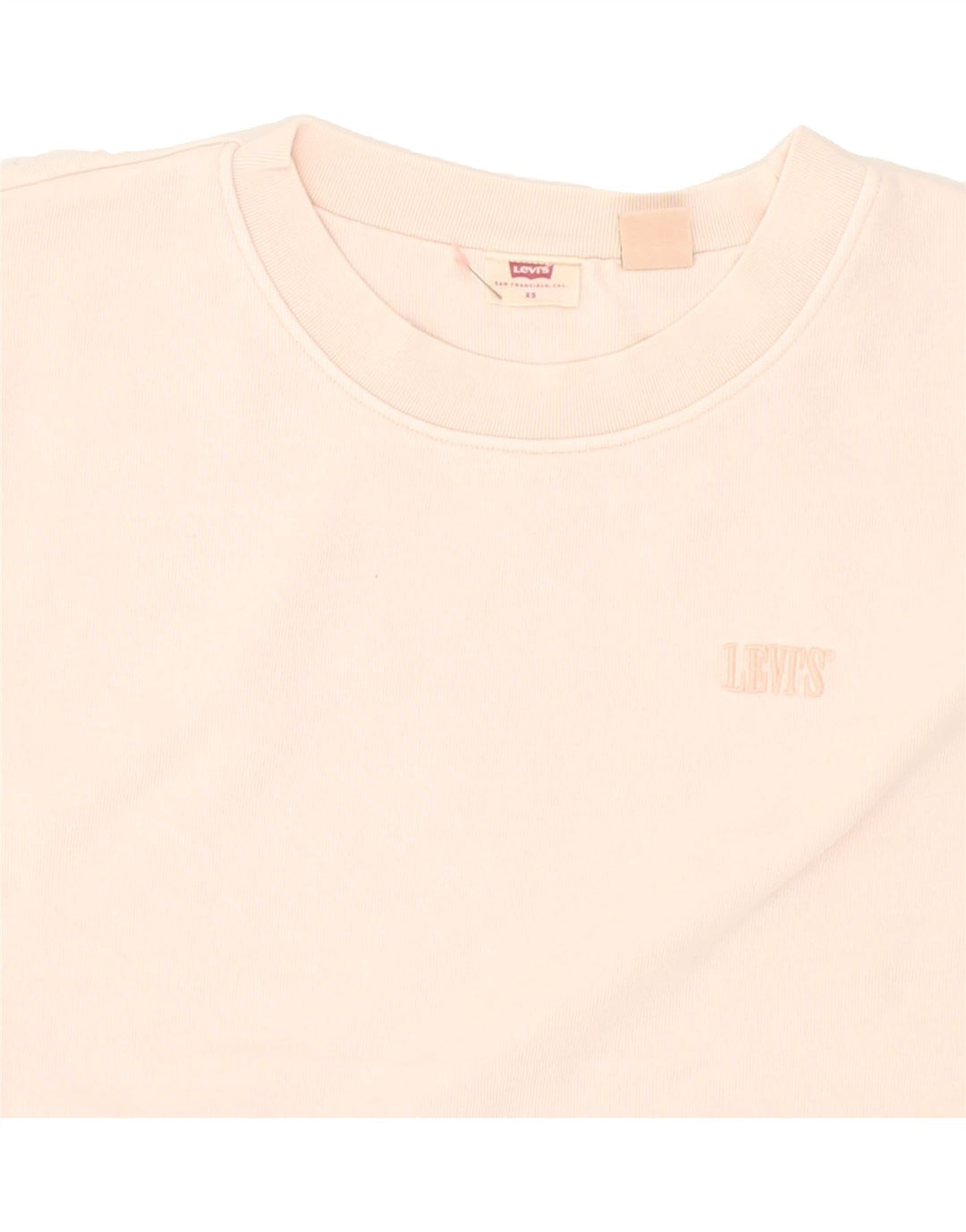 LEVI'S Womens Oversized Sweatshirt Jumper UK 6 XS Pink Cotton Vintage Levi's and Second-Hand Levi's from Messina Hembry 