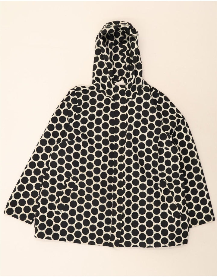 Jaqueta de chuva feminina com capuz MARKS & SPENCER UK 20 2XL bolinhas pretas