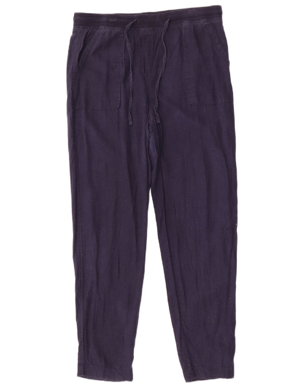 Marks & Spencer Womens Tapered Chino Trousers UK 14 Large W34 L31 Navy Blue