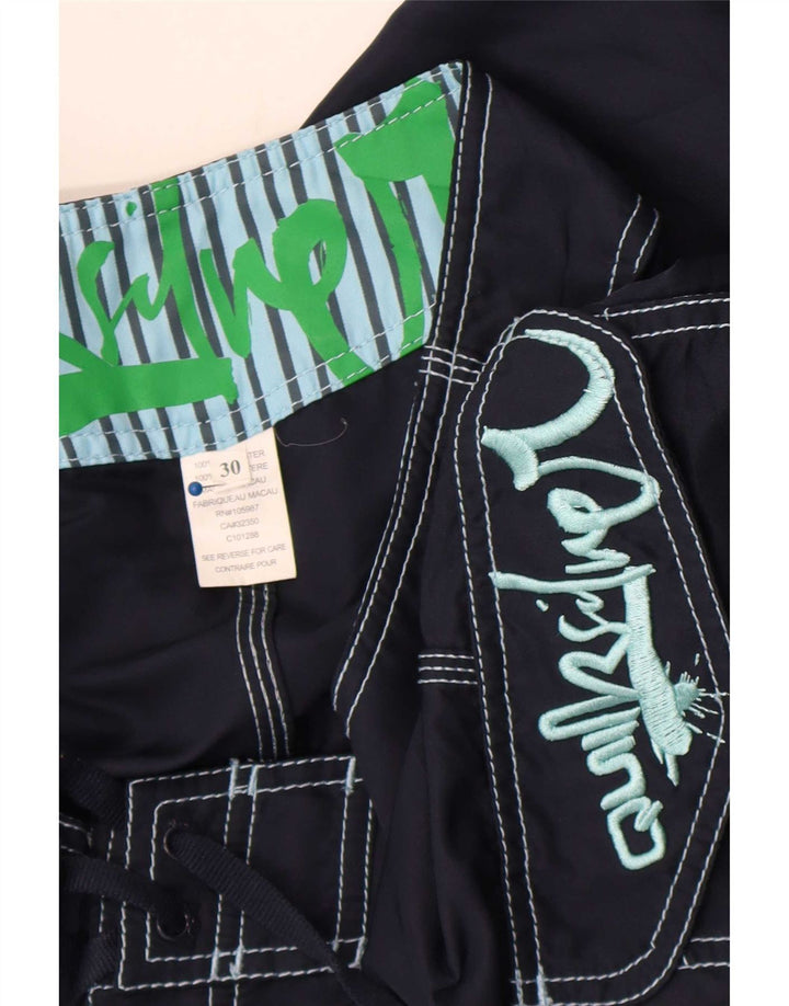Shorts de natação masculino Quiksilver Graphic Cargo poliéster azul marinho médio