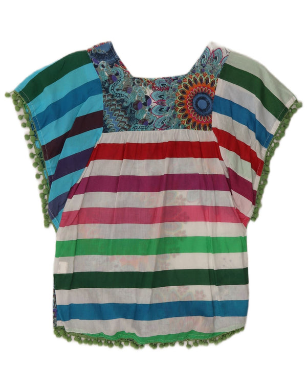 Blusa feminina Desigual estampa batwing top 11-12 anos listrado multicolorido