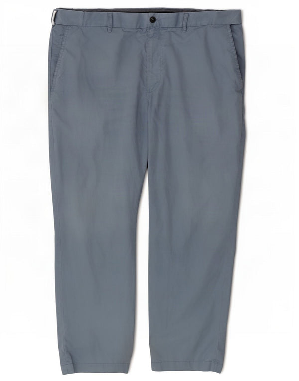 Calça chino reta masculina Marks & Spencer W42 L29 algodão azul