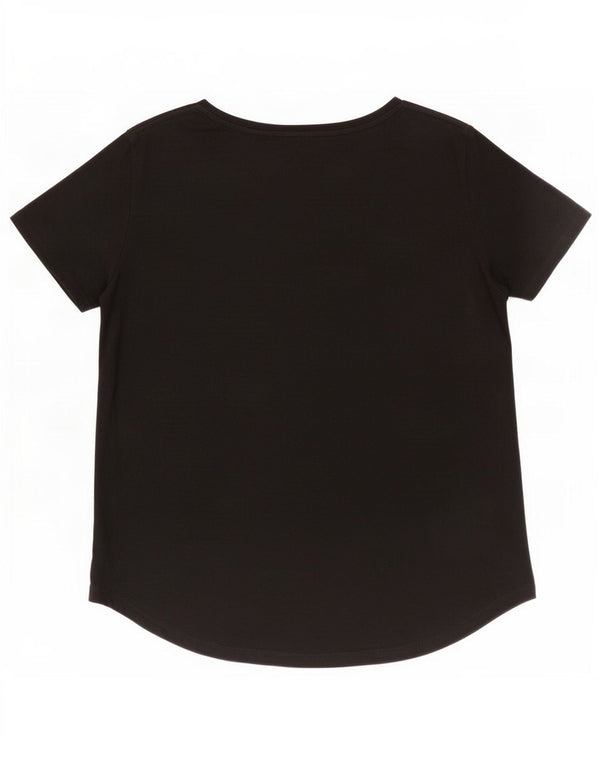 Camiseta feminina Zara UK 14 algodão preto médio