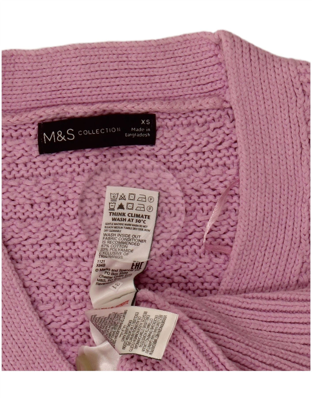 Suéter cardigã feminino oversized MARKS & SPENCER Reino Unido 6 XS roxo