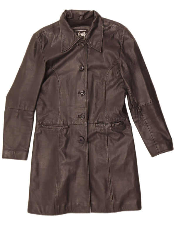 Casaco de couro feminino Gipsy UK 12 marrom médio