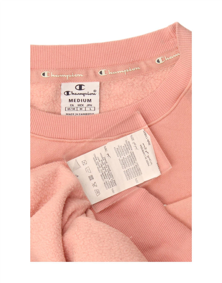 Champion feminino gráfico moletom jumper UK 14 médio algodão rosa