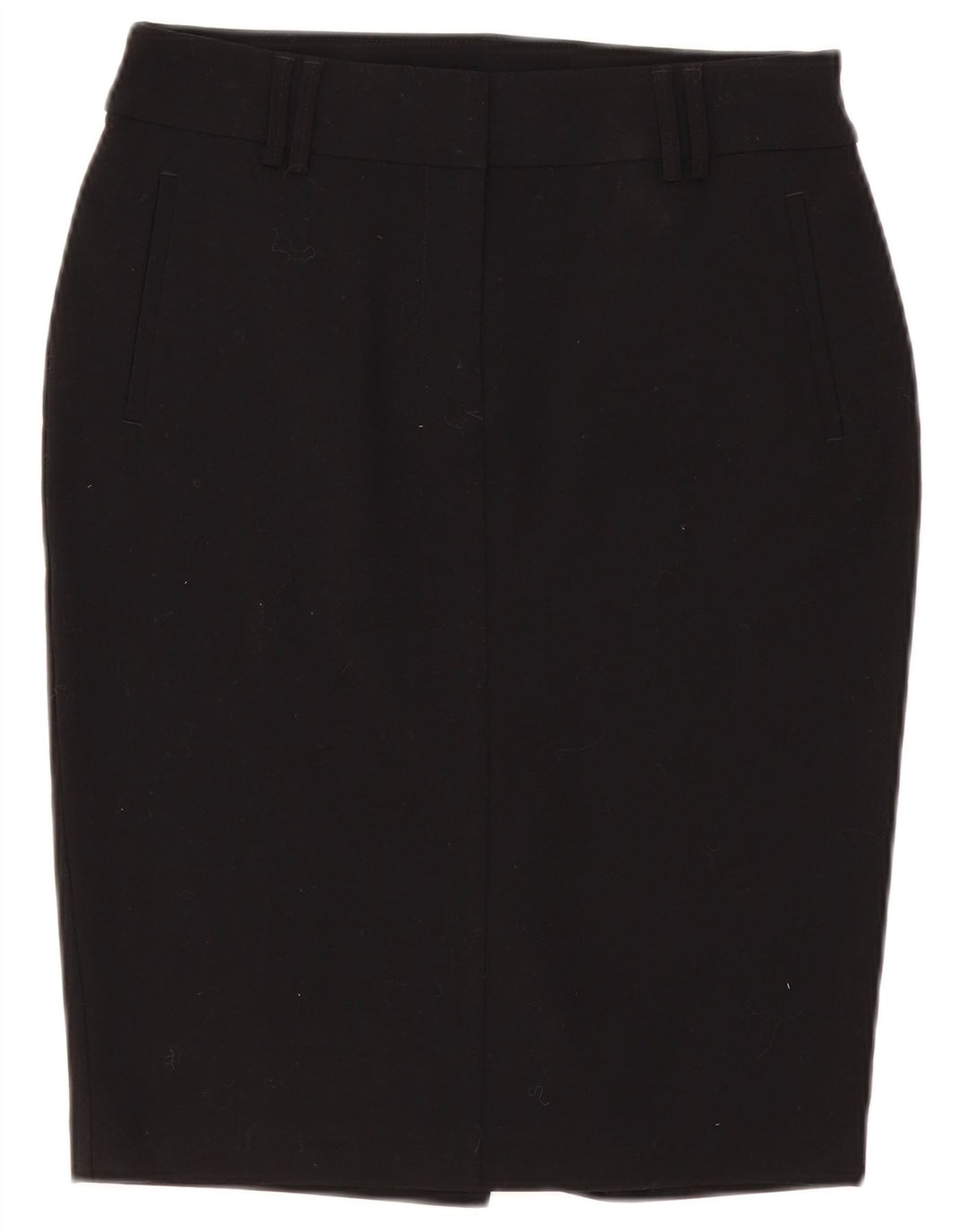Saia lápis feminina Marks & Spencer Reino Unido 10 pequena W30 poliéster preto