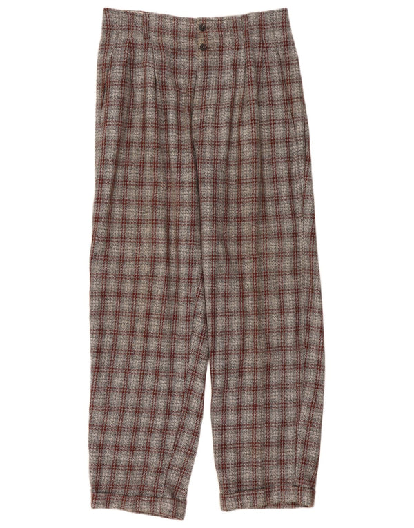 Calça Chino Masculina Vintage IT 50 Grande W32 L32 Cinza Check