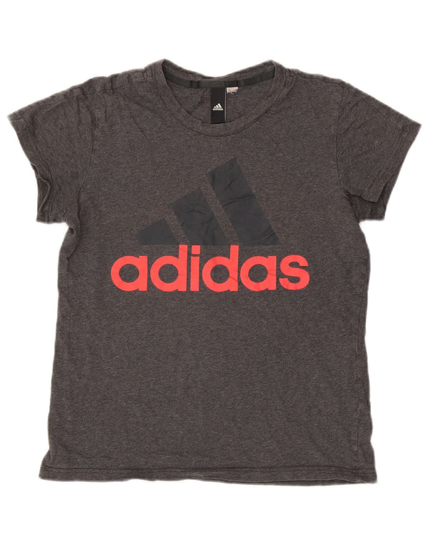 Camiseta Adidas Feminina Graphic Top UK 10 Pequena Cinza