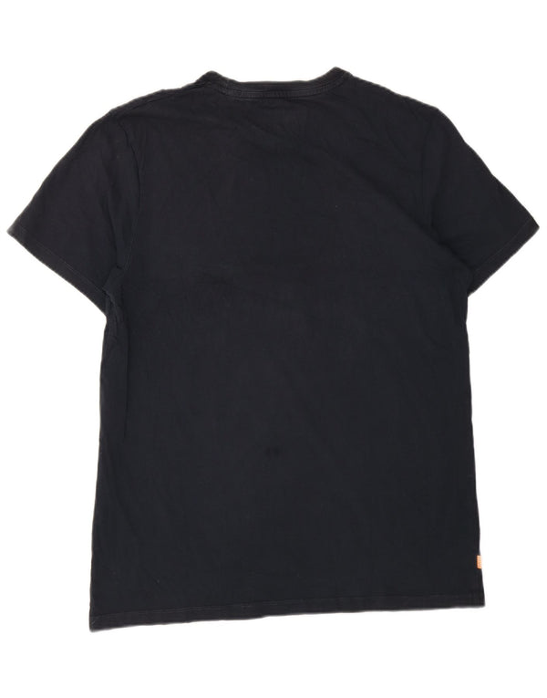 Camiseta masculina Timberland Regular Fit Graphic Top Pequeno Algodão Azul Marinho