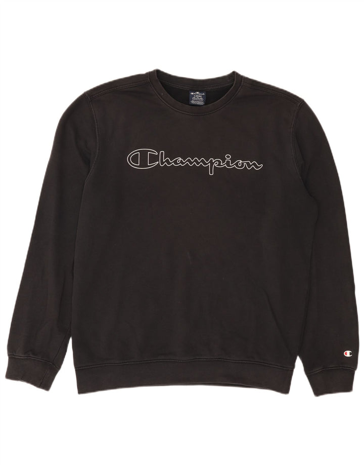 Champion moletom gráfico masculino jumper grande algodão preto