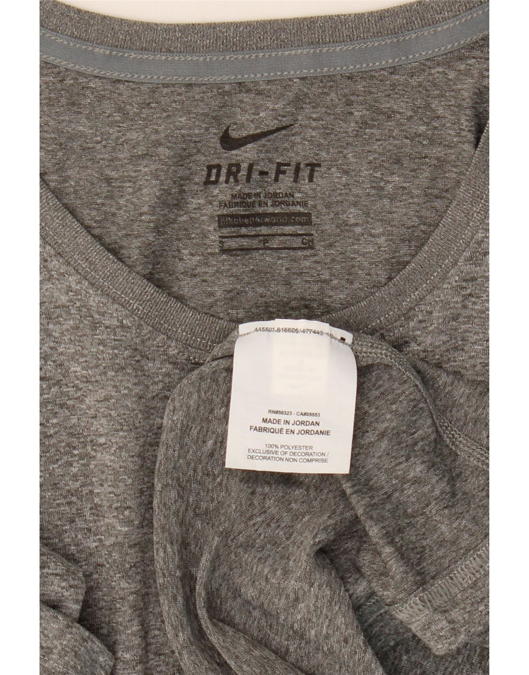 NIKE Womens Dri Fit Top Manga Longa UK 10 Pequeno Cinza Flecked Poliéster