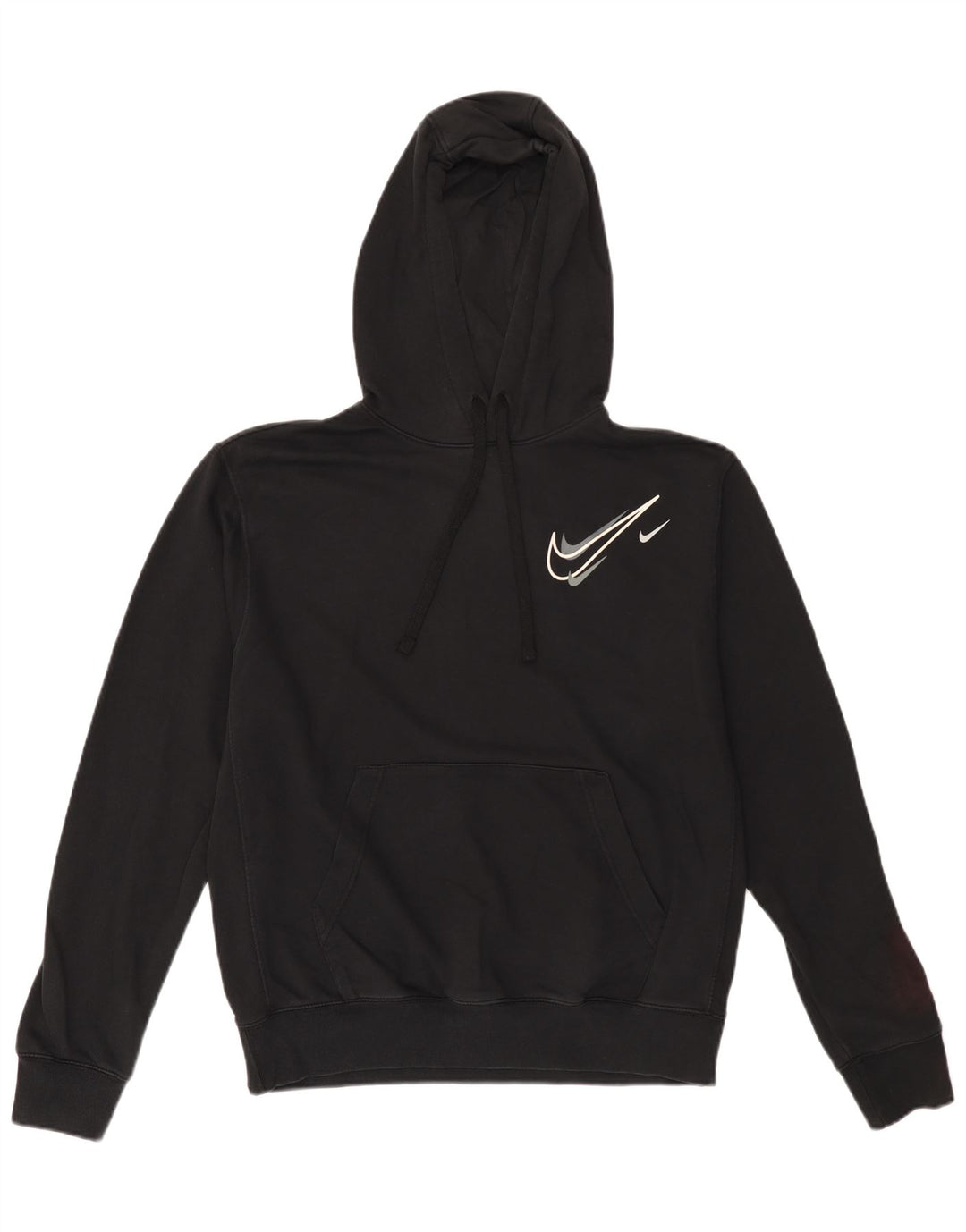 Nike masculino gráfico moletom com capuz médio algodão preto