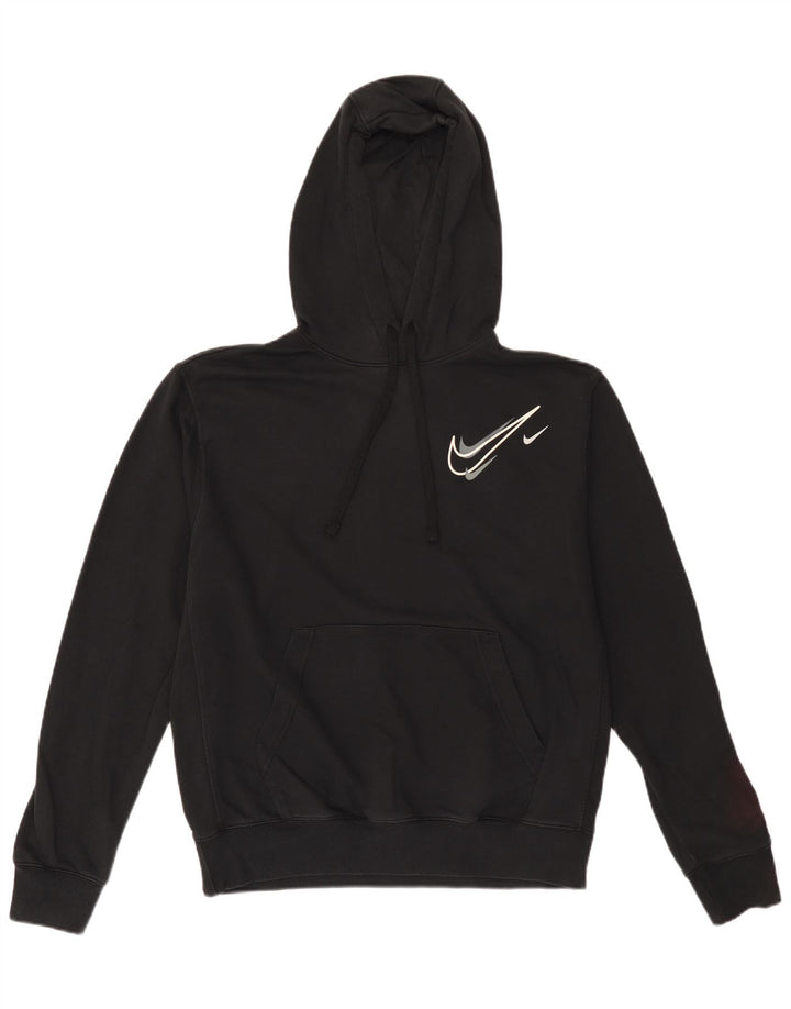 Nike masculino gráfico moletom com capuz médio algodão preto