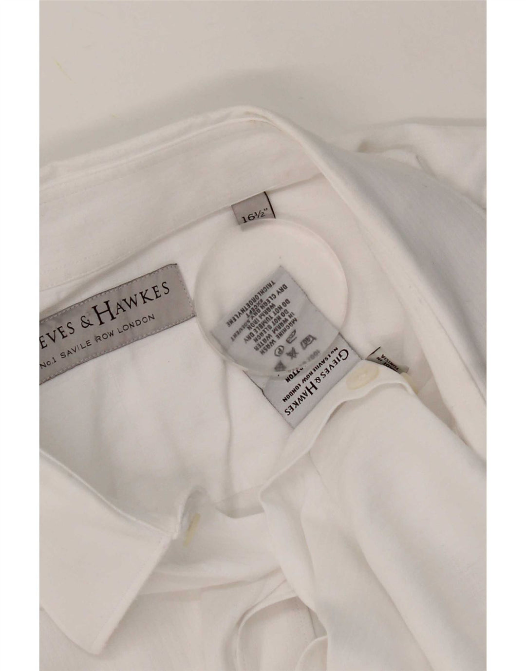 Camisa formal masculina Gieves & Hawkes tamanho 16 1/2 grande algodão branco