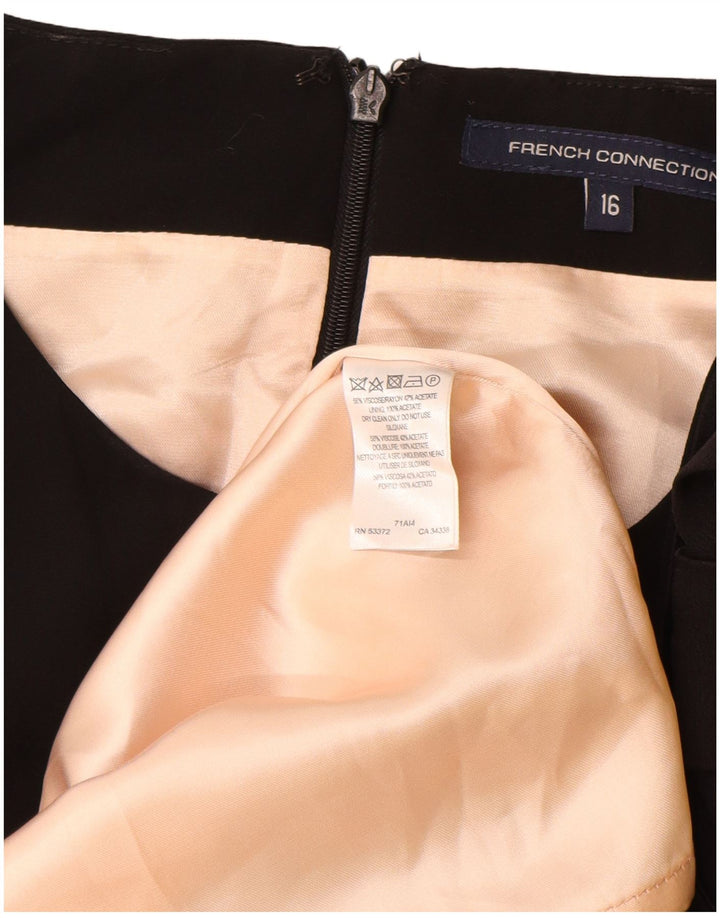 Vestido feminino French Connection sem mangas, viscose preta grande Reino Unido 16