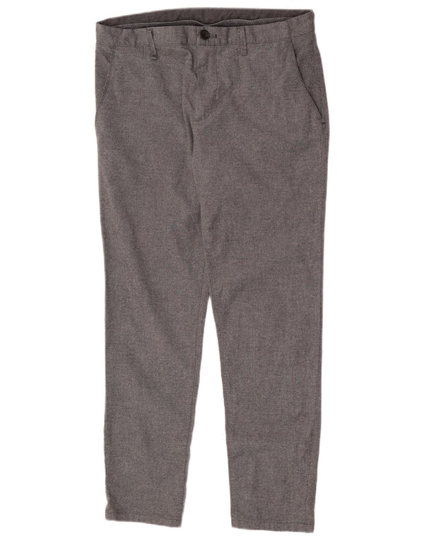 Zara Mens Slim Chino Calças EU 42 Grande W32 L28 Cinza