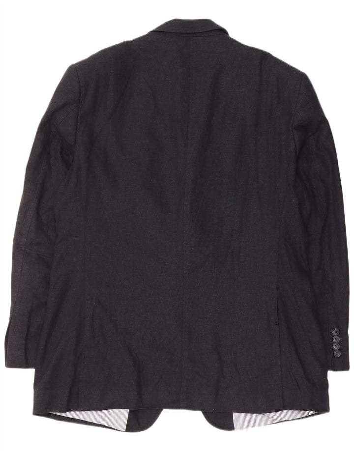 Jaqueta blazer masculina MARKS & SPENCER com 2 botões Reino Unido 42 grande linho azul marinho