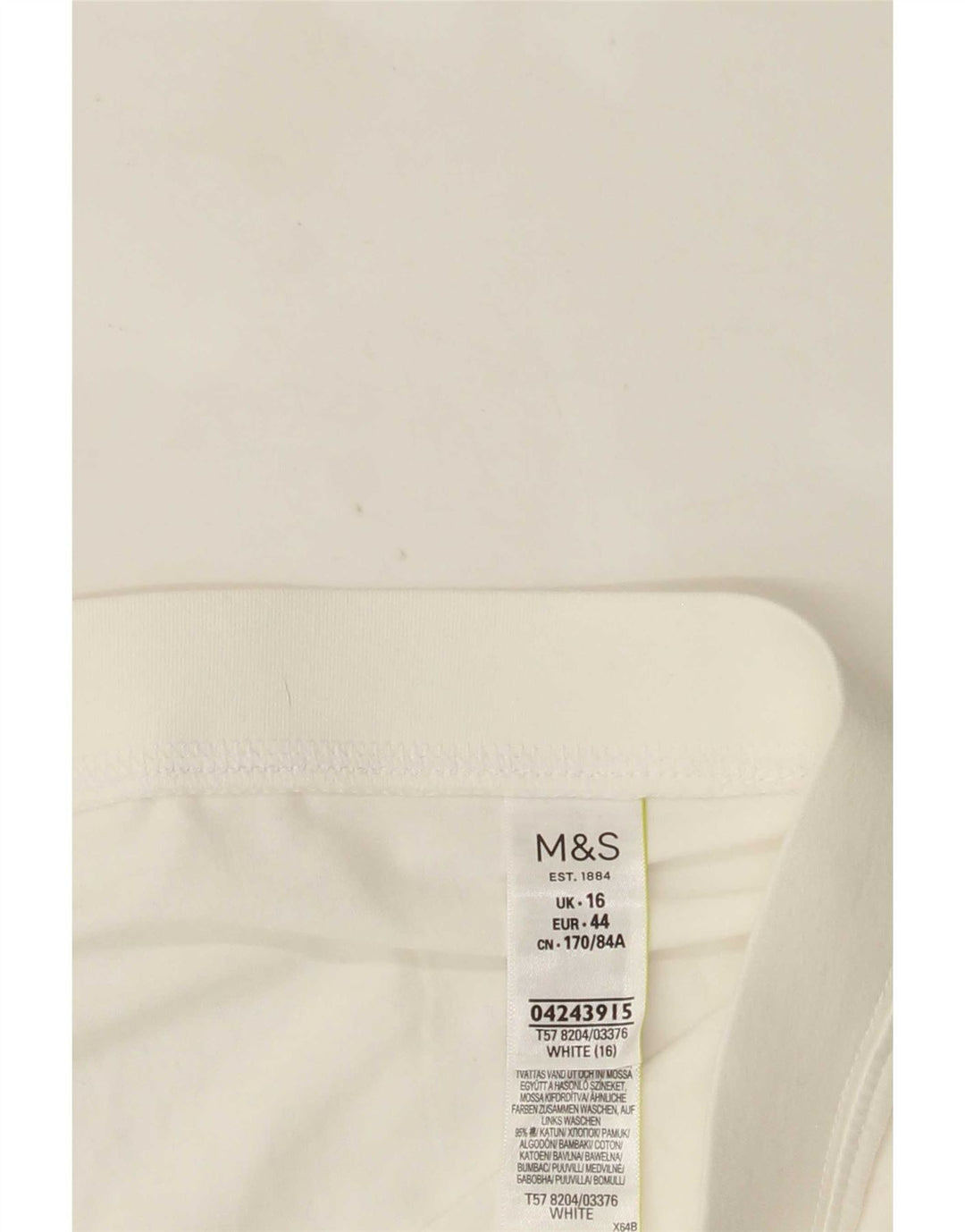 Leggings capri femininas Marks & Spencer Reino Unido 16 grande algodão branco