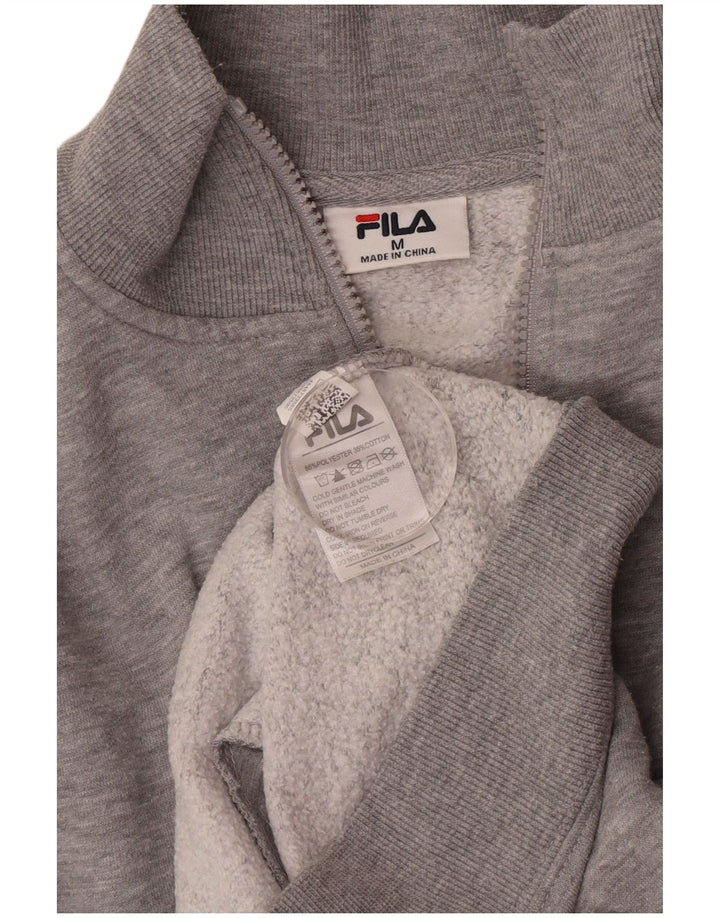 Fila Womens Loose Fit Tracksuit Top Jacket UK 14 Médio Cinza Poliéster