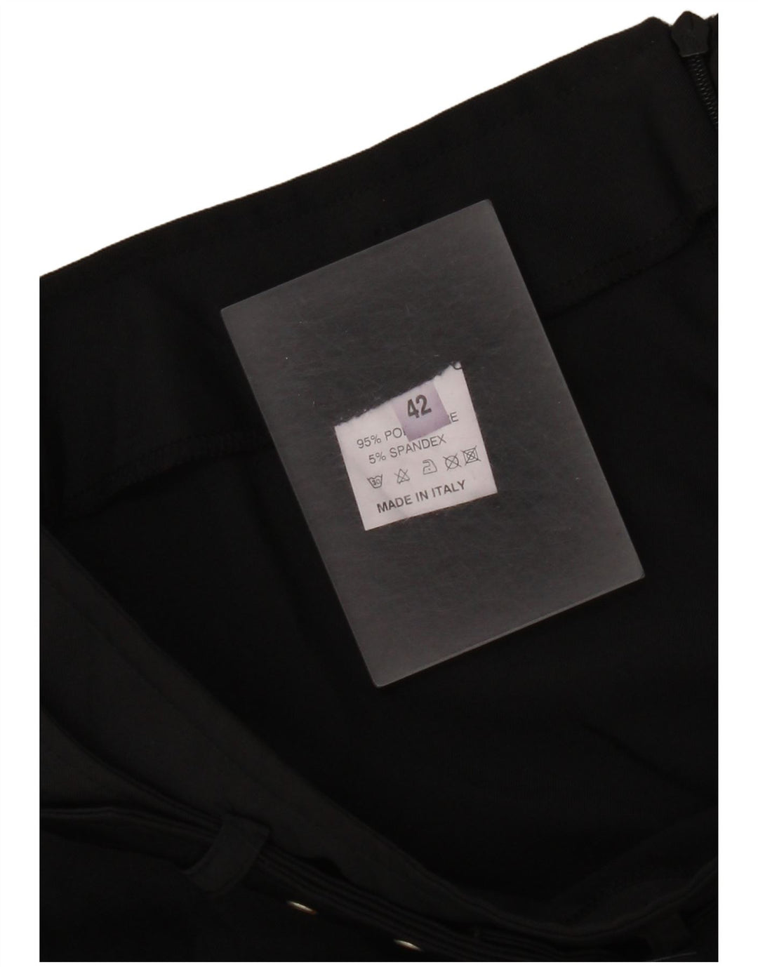 Saia lápis de cintura alta feminina vintage IT 42 poliéster preto W26 médio