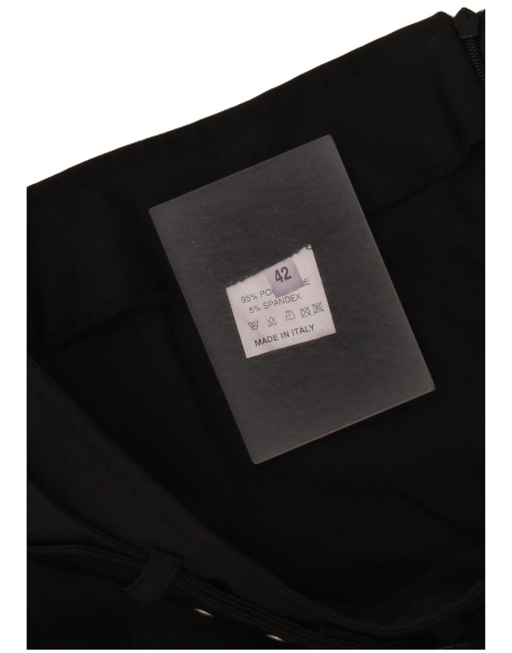 Saia lápis de cintura alta feminina vintage IT 42 poliéster preto W26 médio
