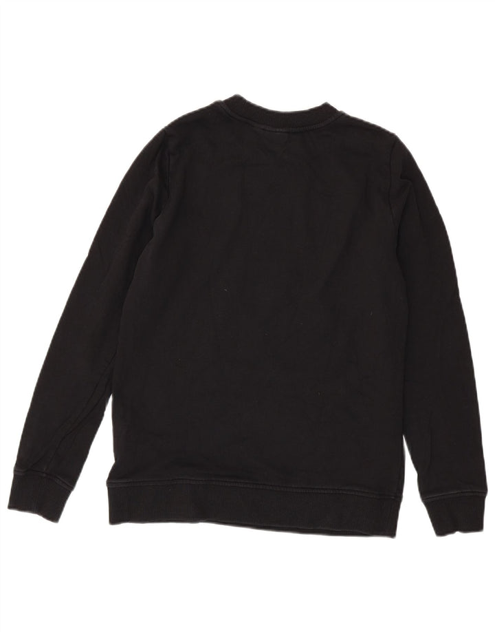 Vans feminino gráfico moletom jumper UK 10 pequeno algodão preto
