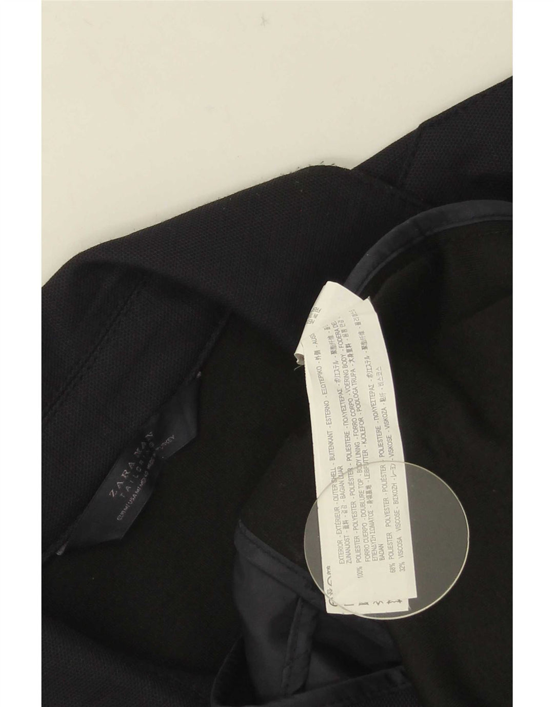 Zara Mens Trench Coat UK 40 Poliéster Azul Marinho Médio
