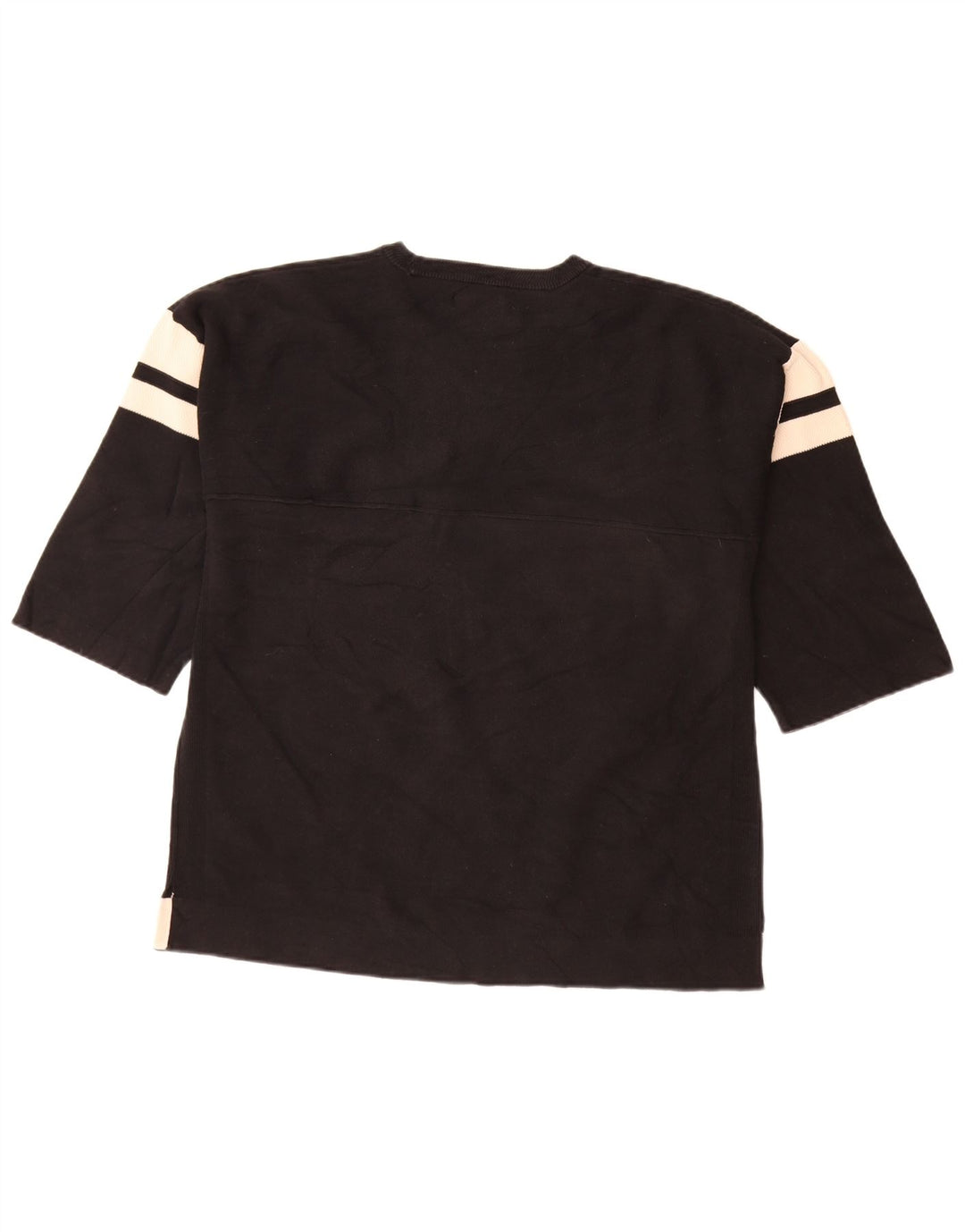 Zara Top masculino manga 3/4 grande listrado preto