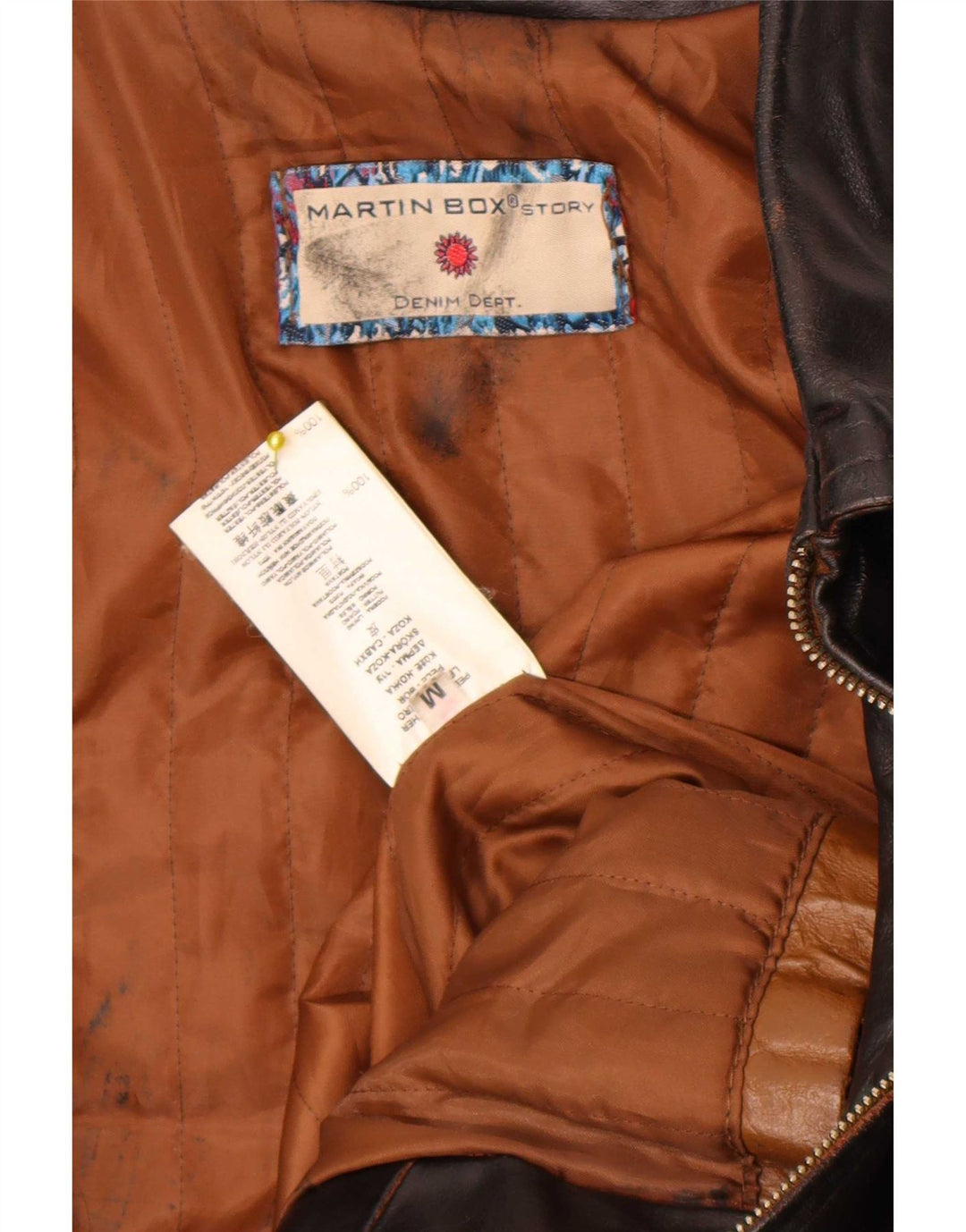 Jaqueta de couro feminina vintage UK 14 marrom médio