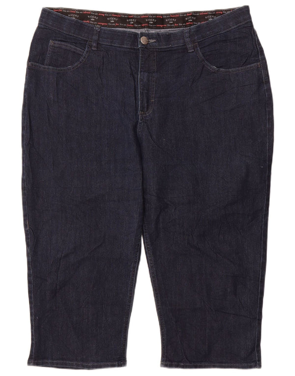 Lee Womens Riders Capri Jeans US 20 3XL W40 L20 Azul Marinho Algodão