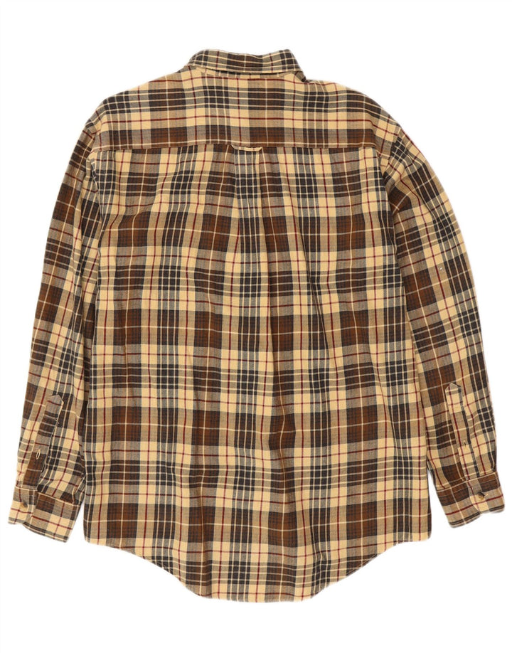 Camisa masculina de flanela NAUTICA de algodão xadrez marrom médio