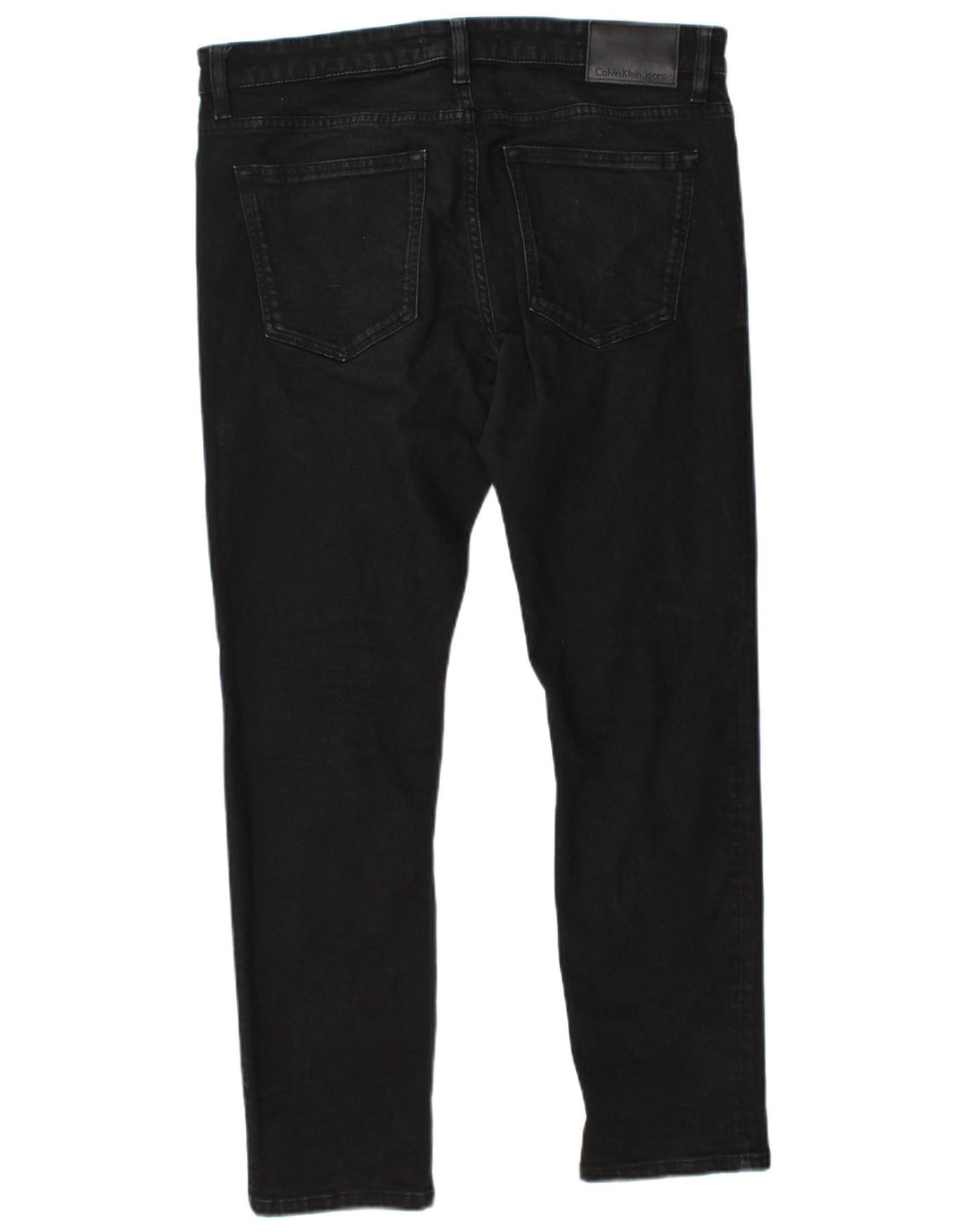 CALVIN KLEIN Mens Jeans Slim W34 L30 Algodão Preto