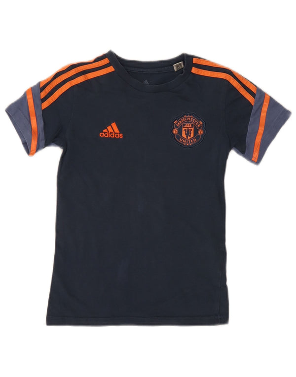 Camiseta Adidas Boys Manchester United Graphic Top 7-8 Anos Azul Marinho