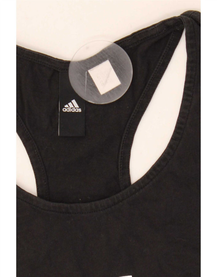 Adidas Womens Graphic Vest Top UK 8 Pequeno Preto