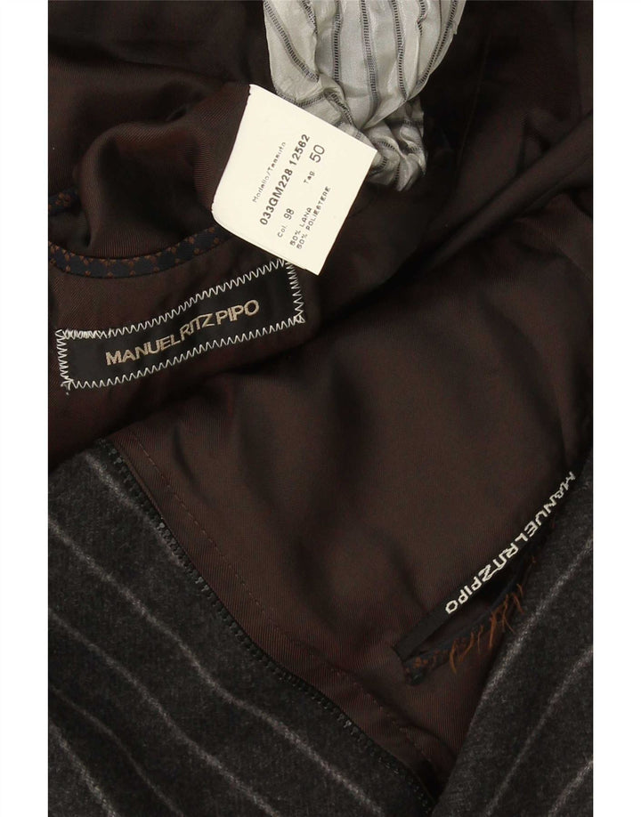Jaqueta blazer masculina Manuel Ritz Pipo com 2 botões IT 50 lã listrada cinza grande